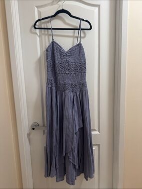 Free People Lavender Smocked Spaghetti-Strap Maxi Dress